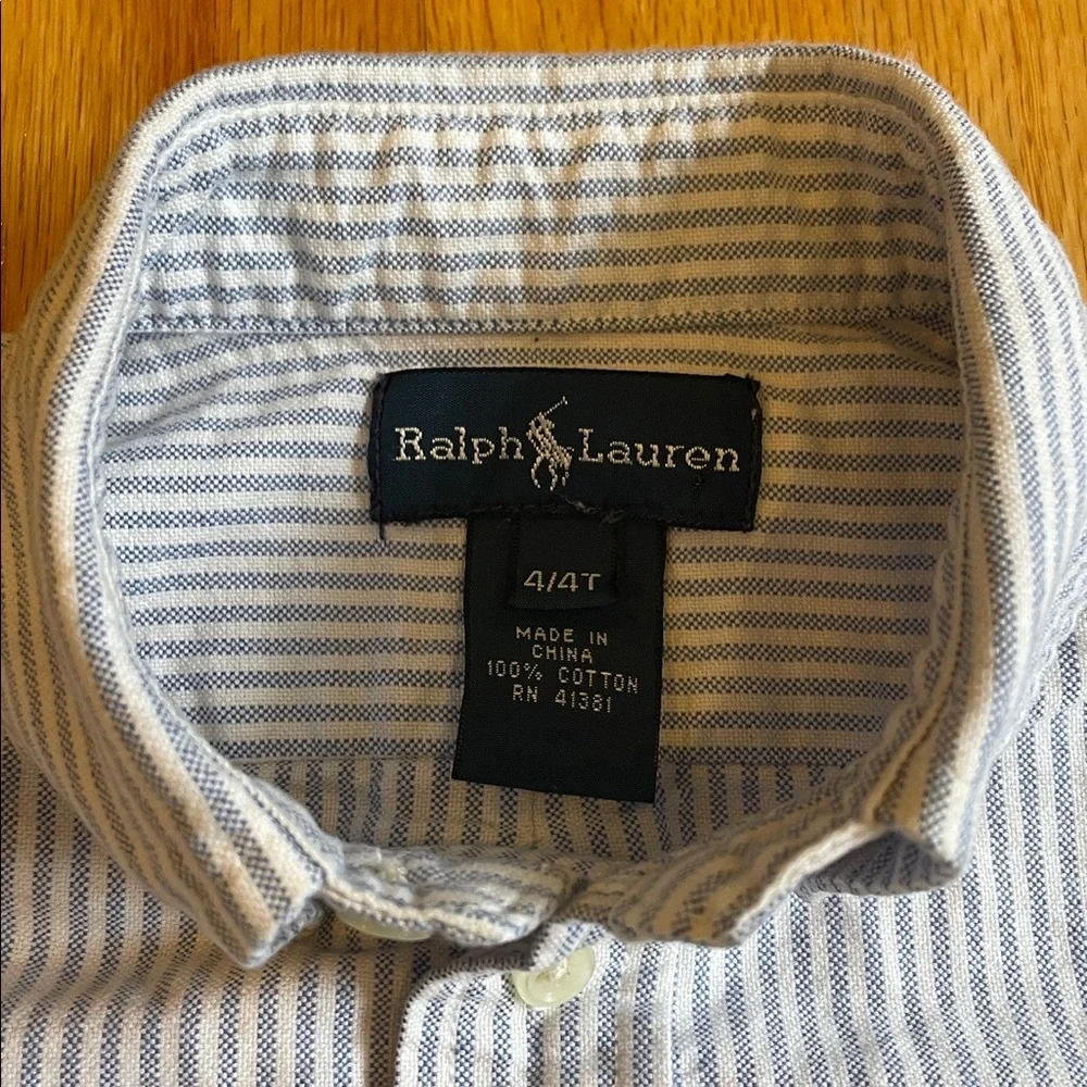 Ralph Lauren Striped Cotton Oxford Shirt - Picture 4 of 5